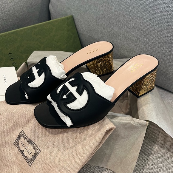 NEW Gucci Cosmos Interlocking GG Cutout Heels - Picture 2 of 12